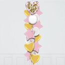 I Love You Gold & Pink Giant Heart Foil Balloon Bouquet