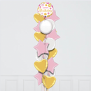 Pink & Gold Birthday Foil Balloon Bouquet