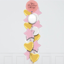 Round Matte Pink Personalised Balloon Bouquet