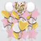 I Love You Gold & Pink Giant Heart Foil Balloon Bouquet