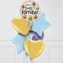 Sweet Birthday Stars Inflated Foil Balloon Bunch