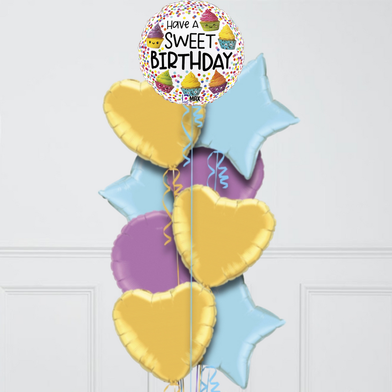 Cute Cupcakes Birthday Foil Balloon Bouquet