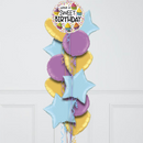 Sweet Birthday Stars Inflated Foil Balloon Bunch