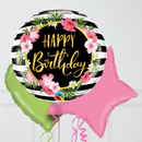 tropical flowers happy birthday balloons delivery