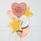 Heart Satin Rose Gold Personalised Balloon Bouquet