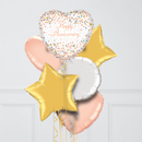 rose gold happy anniversary foil balloons