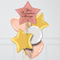 Personalised Rose Gold Star Inflated Foil Balloon Bunch