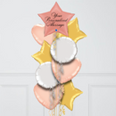 Star Rose Gold Personalised Balloon Bouquet