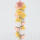 Personalised Rose Gold Star Inflated Foil Balloon Bunch