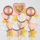 Rose Gold Heart I Love You Foil Balloon Bouquet