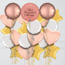 Round Satin Rose Gold Personalised Balloon Bouquet