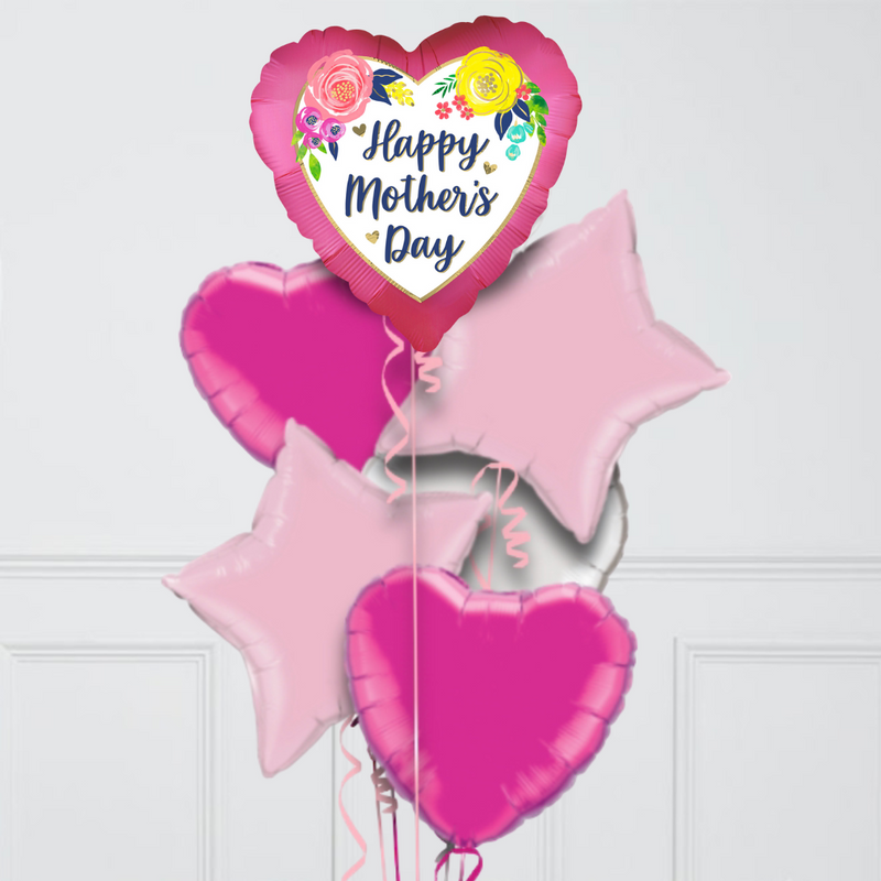 Floral Happy Mother's Day Foil Balloon Bouquet – Balloon Factory UAE