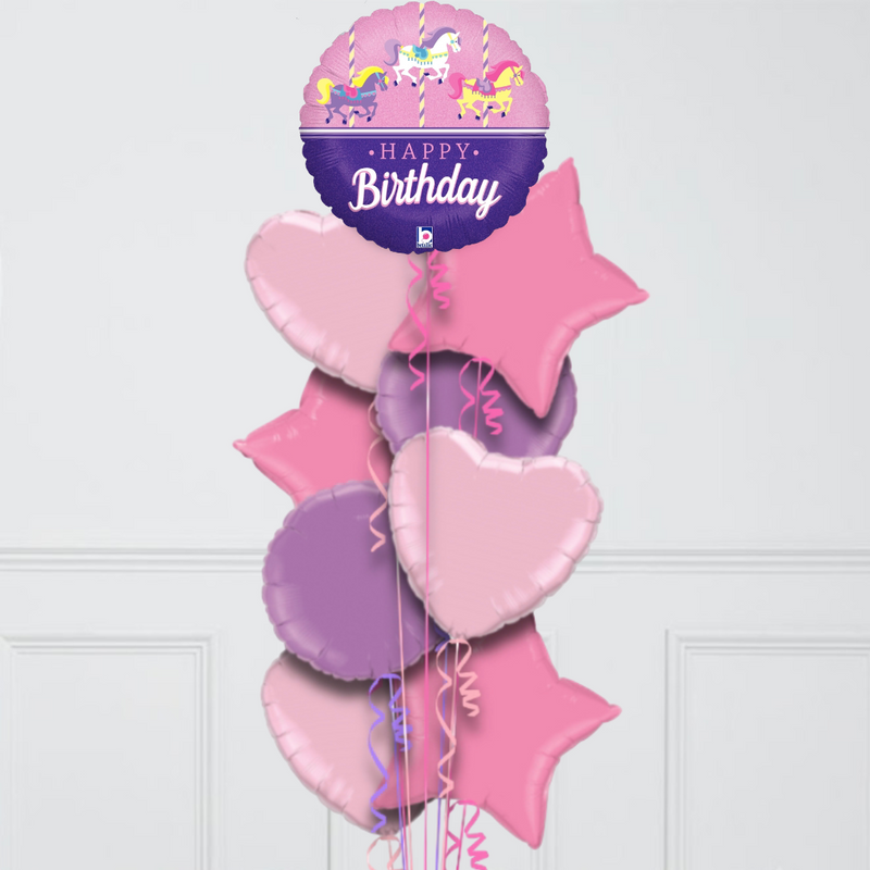 unicorn carousel birthday balloons pink delivery