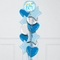 Baby Boy Banner & Dots Foil Balloon Bouquet