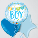 Baby Boy Banner & Dots Foil Balloon Bouquet