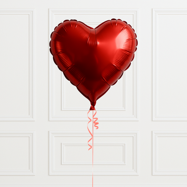 Individual Red Heart Shaped Balloon - Standard Size