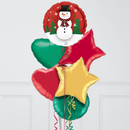 Christmas Snowman Inflated Foil Balloon Bunch