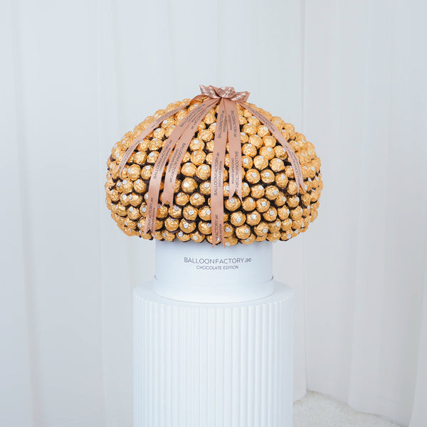 Medium Luxurious White Hatbox with Ferrero Rocher