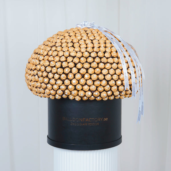 Luxurious Black Hatbox with Ferrero Rocher Chocolates