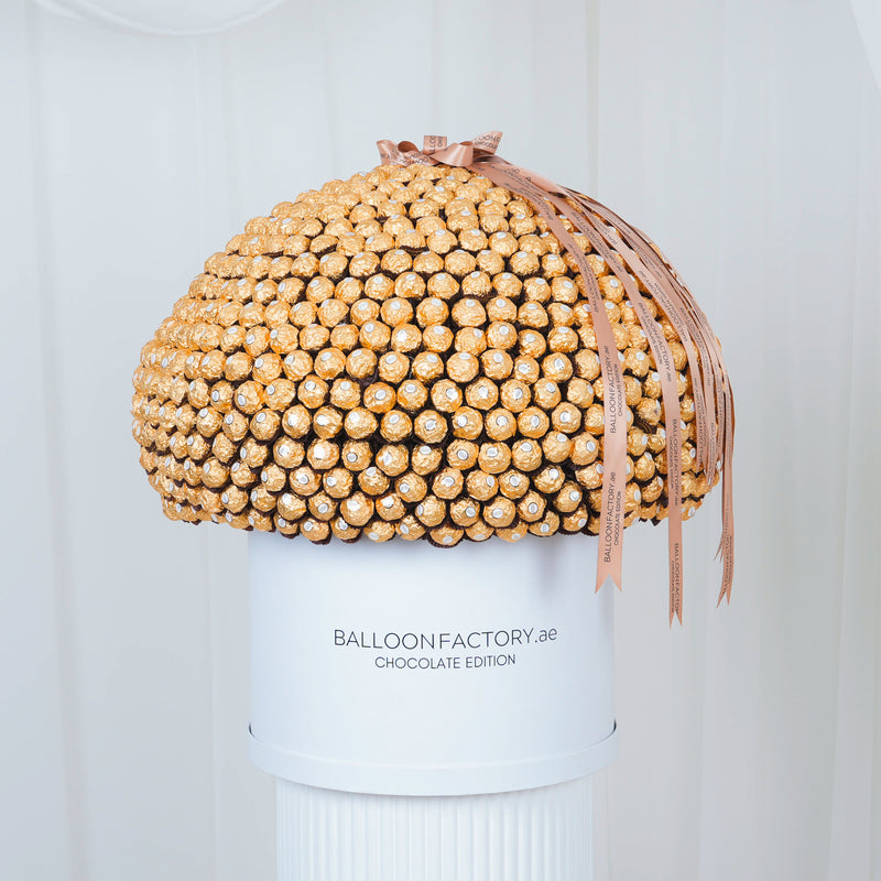 Luxurious White Hatbox with Ferrero Rocher Chocolates