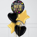 Dotted New Year Inflated Foil Balloon Bunch