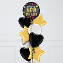 Dotted New Year Inflated Foil Balloon Bunch
