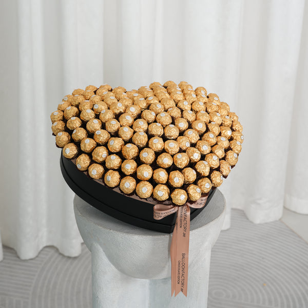 Luxurious Heart-Shaped Hatbox with Ferrero Rocher Chocolates