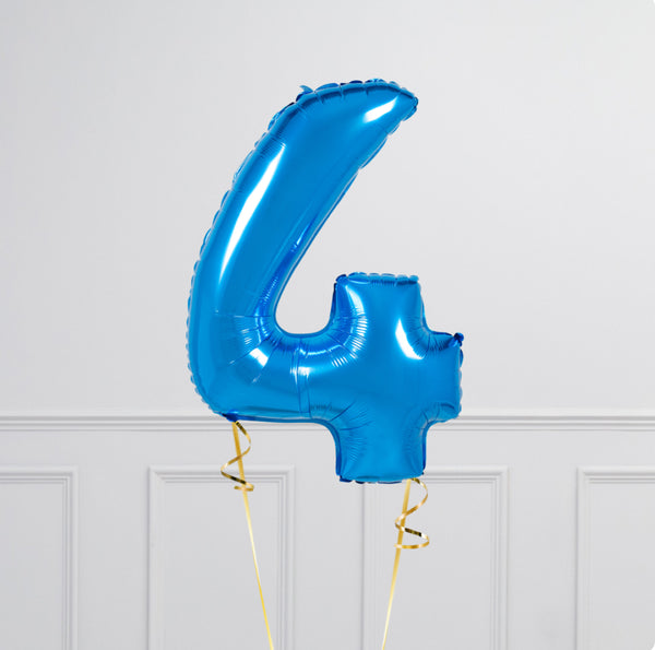 Number 4 Dark Blue Balloon