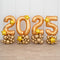 Gold New Year 2025 Balloon Numbers Stack