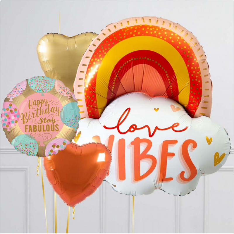 Golden Sunset Love Vibes Rainbow Balloon Package