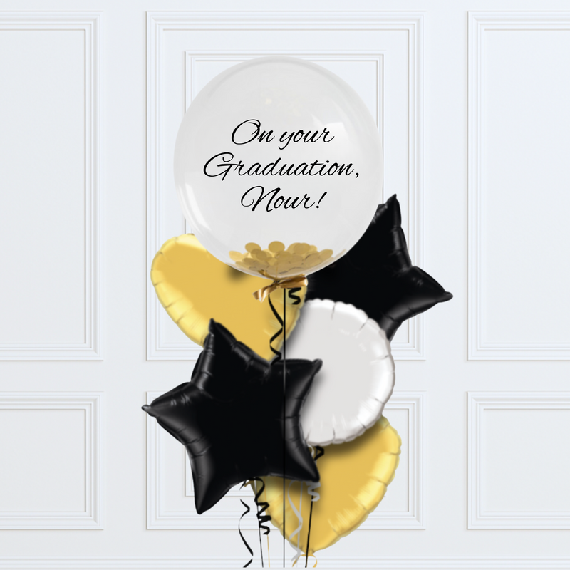Graduation Personalised Bubble Balloon Bunch