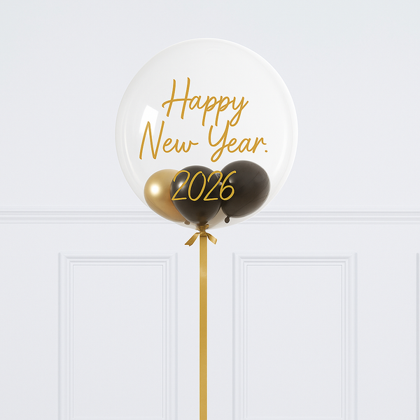 Happy New Year Bubble Personalised Balloon