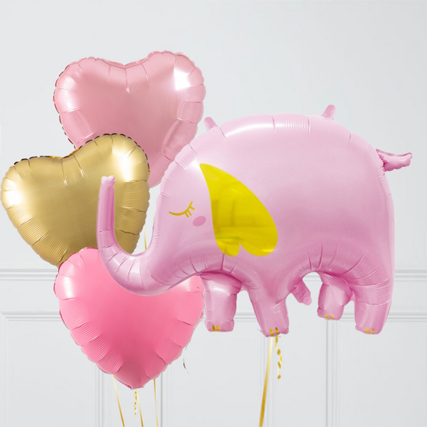 Happy Birthday Pink Elephant Inflated Balloon Package