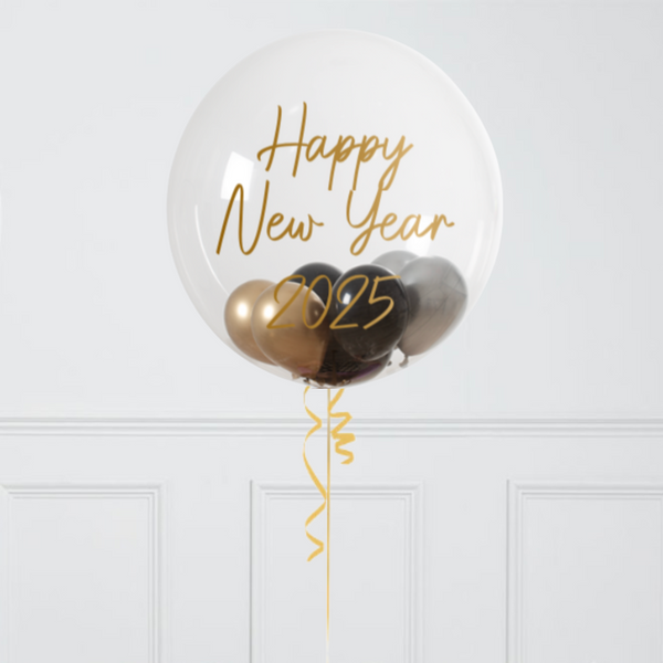 Happy New Year Bubble Personalised Balloon