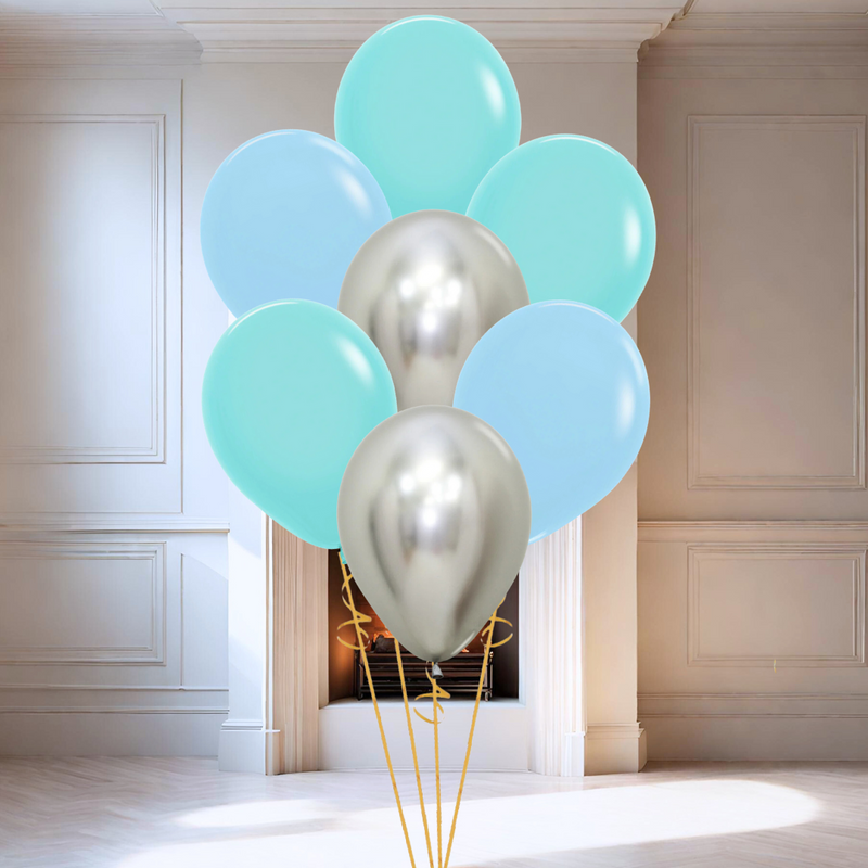 Aquamarine Chrome Party Helium Latex