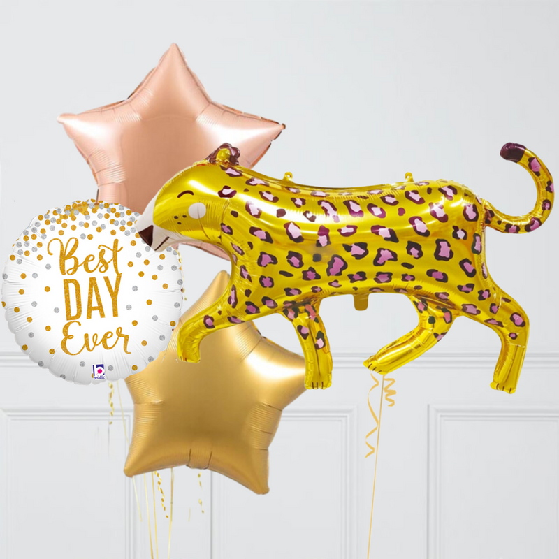 Leopard Best Day Ever Inflated Balloon Package