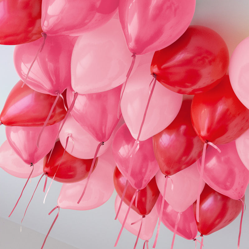 Loved Up Red & Pink Helium Ceiling Balloons