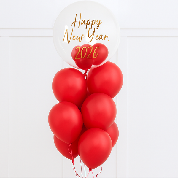 Luxury Red New Year Personalised Bubble Latex Bunch