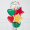 Merry Christmas Dots & Ornaments Inflated Foil Balloon Bunch