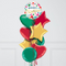 Merry Christmas Dots & Ornaments Inflated Foil Balloon Bunch