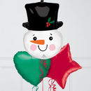 Merry Christmas Snowman Inflated Foil Balloon Bunch