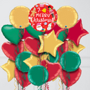 Merry Christmas Toys Inflated Foil Balloon Bunch