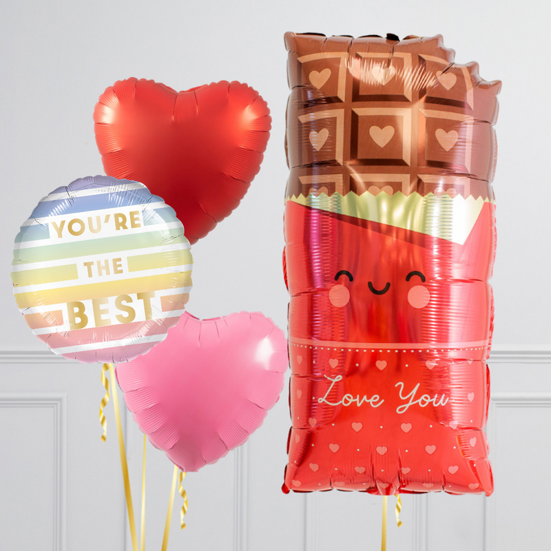 You are the Best Chocolate Love Supershape Set Foil Balloon Bouquet
