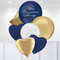 Navy & Gold Personalised Premium Balloon Bunch