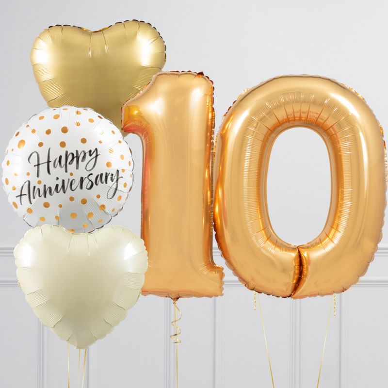 Anniversary Gold Number Balloons Set (Two Numbers)