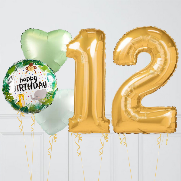 Inflated Sweet Safari Birthday Balloon Numbers