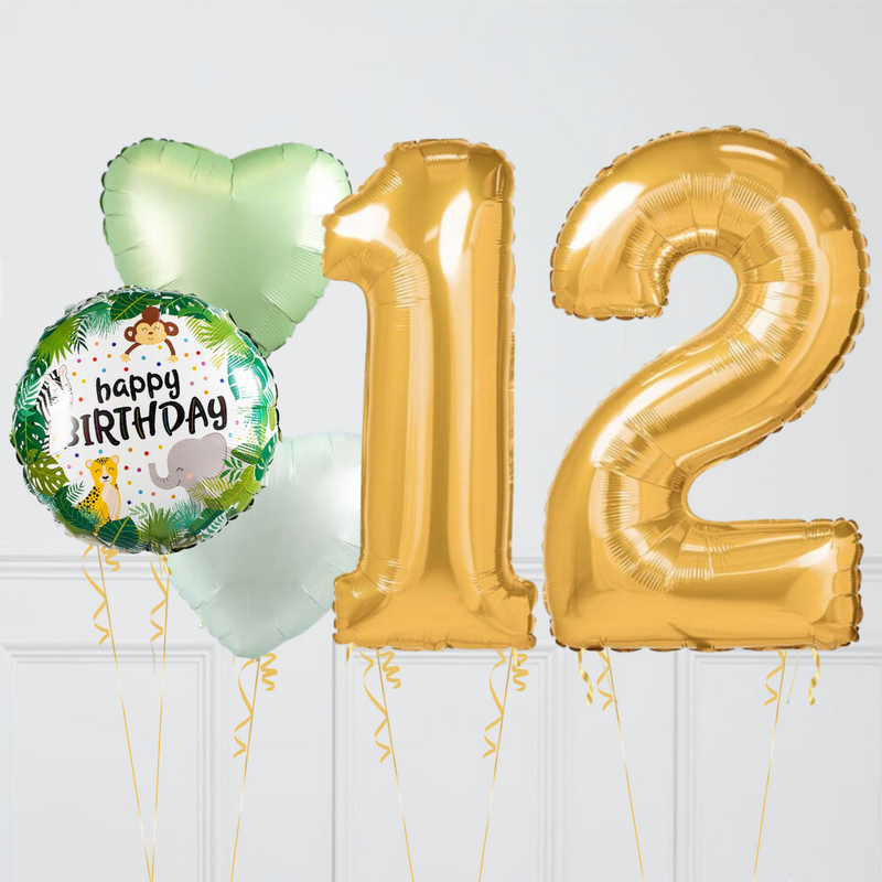 Sweet Safari Birthday Number Balloons Set (Two Numbers)