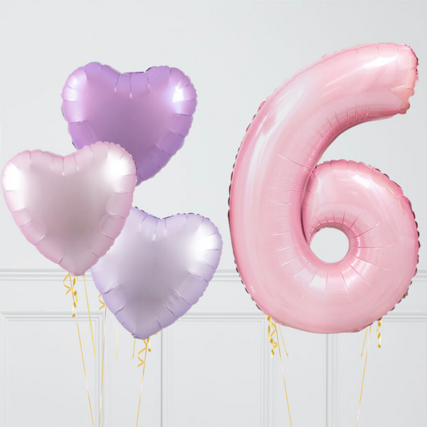 Lavender Rose Birthday Number Balloons Set (One Number)