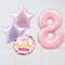 Baby Pink Pastel Birthday Number Balloons Set (One Number)