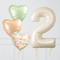 Watercolour Rose Cream Birthday Number Balloons Set (One Number)